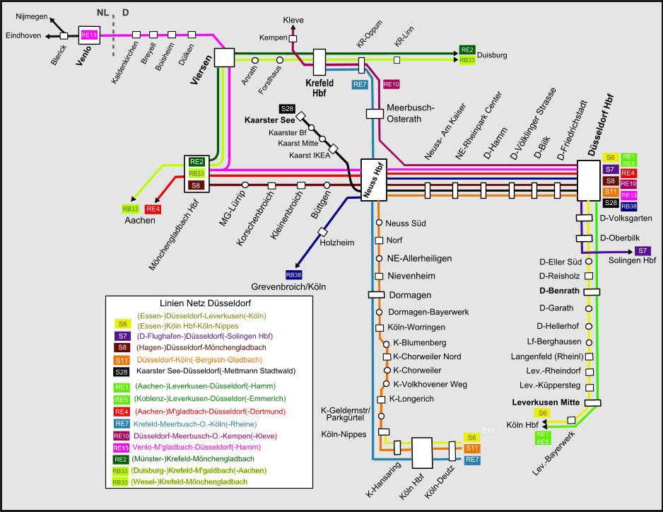 Düsseldorf U Bahn Plan